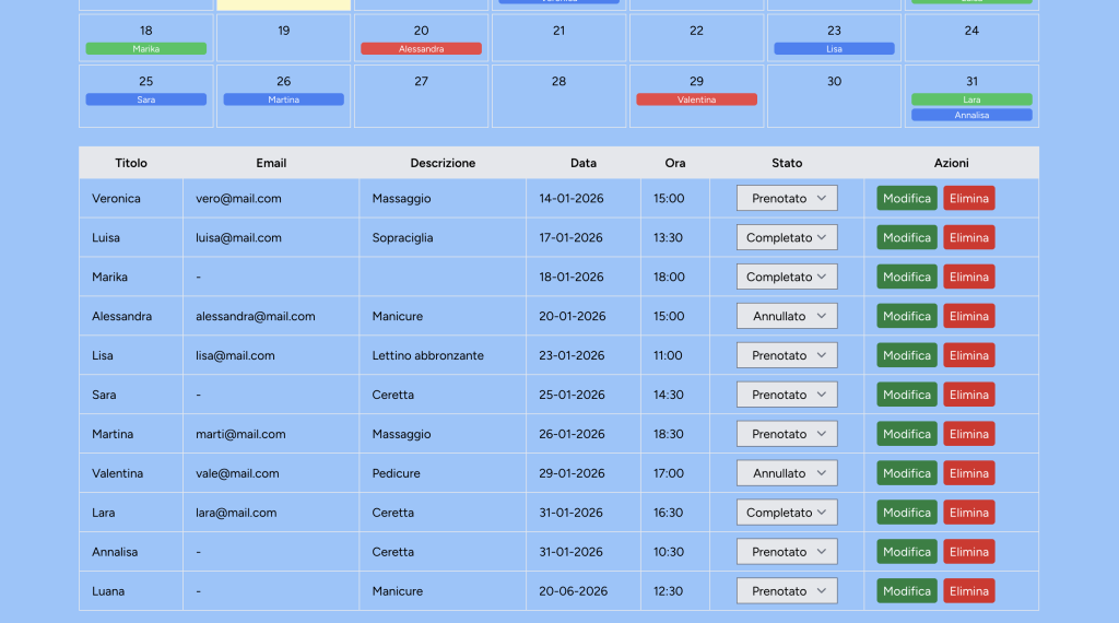 edit page appointment scheduler app - web developer portfolio
